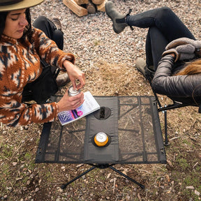 Folding Camping Table with Cupholders