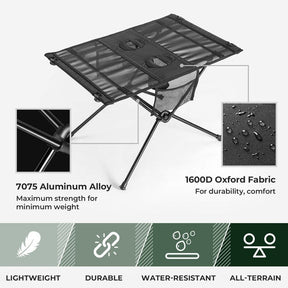 Folding Camping Table with Cupholders