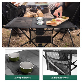 Folding Camping Table with Cupholders