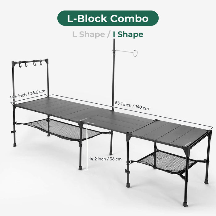 Tetris Modular Folding Table L-Block Combo