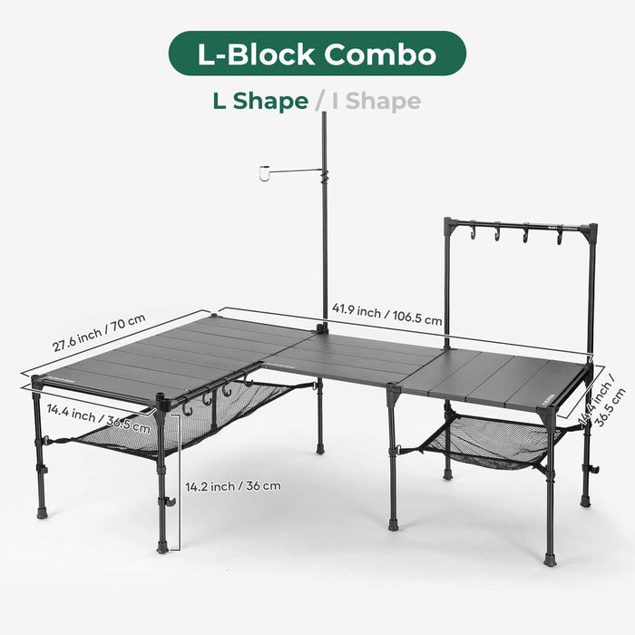 Tetris Modular Folding Table L-Block Combo